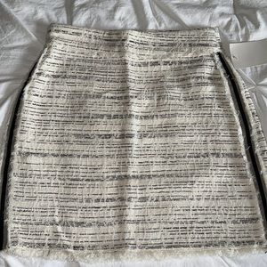 NWT Zara Cream and Black Skirt with Side Stripe